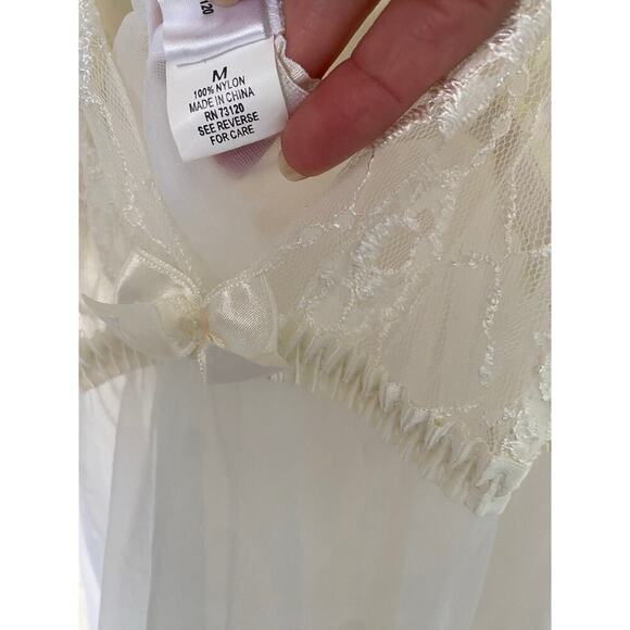 Frederick's Lace Babydoll Cottagecore Fairy Lingerie Slip Dress with Slit Medium - Picture 6 of 6